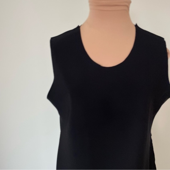 Norma Kamali Sleeveless Crewneck 4-Way Stretch Poly Lycra A-Line Swing Dress M - Picture 6 of 12